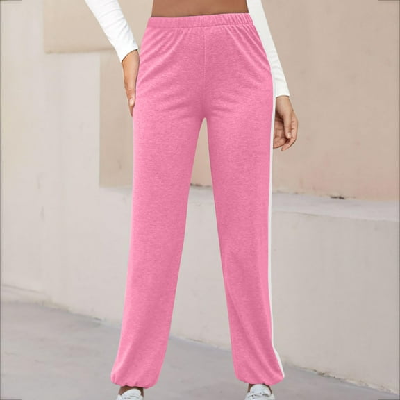 Dwaogom Elastic Waist Women New Fashion Solid Casual Sports Sweatpants Full Length Pants Snow Pants For Kids Womens White Pants With Stretch