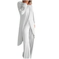 thumbnail image 1 of Dwaogom Fashion Woman Round Neck Solid Long Sleeve Blouse Long Pants Elastic Waist Loungewear Sets Outfits For Women Sweater Sets Women Outfits, 1 of 5