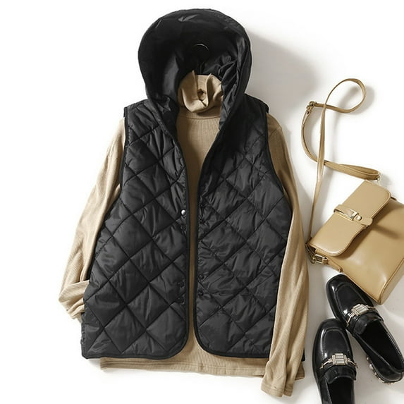 Dwaogom Fashion Women Comfortable Casual Button Put Together Solid Color Sleeveless Hooded Casual Outwear Tops Tan Trench Coat Womens Flannel Shacket