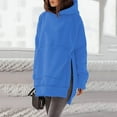 thumbnail image 1 of Dwaogom Fashion Women's Casual Long Sleeve Round Neck Ladies Pocket Solid Hooded Sweatshirts Tops Blouse Mock Neck Long Sleeve Crop Top Sparkly Crop Top Crop Top Shirt, 1 of 7