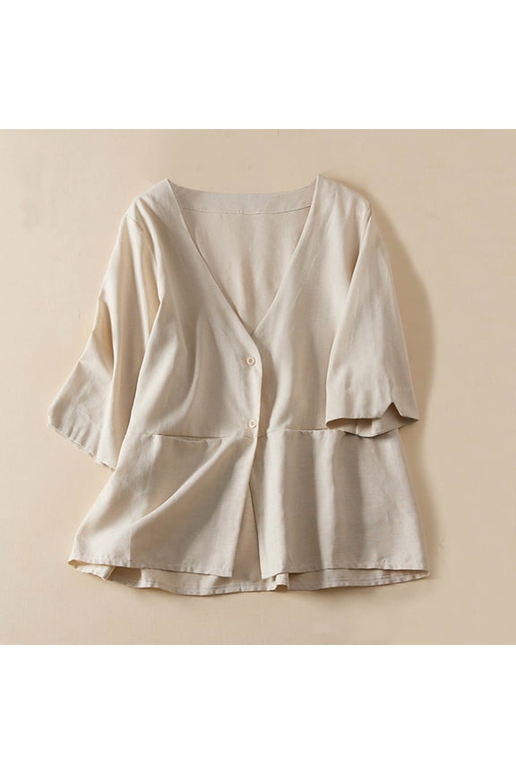 Fashion Women's Short Sleeve Turndown Collar V-Neck Button Casual Elastic Comfy Blouse Shirts Waterproof Parka Women'S Ripped Distressed Denim Jacket