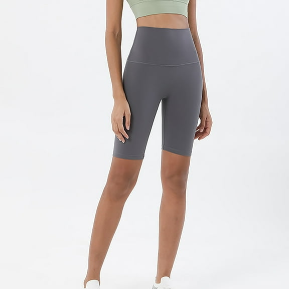 Dwaogom High Waisted Leggings for Women-Soft Athletic Tummy Control Pants for Running Yoga Workout Reg & Plus Size Solid Color Elastic High Waist Lift The Hip Yoga Five Cents Pants