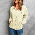 thumbnail image 1 of Dwaogom Ladies Fashion Solid Color Long Sleeve Lapel Top Loose Casual Cardigan Top Coat Spring Coat Button Down Long Sleeve Shirt Jacket, 1 of 9