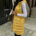 thumbnail image 1 of Dwaogom Ladies Solid Color Hooded Zipper Sleeveless Pocket Mid-length Jacket Sweater Bubble Jacket Button Down Long Sleeves Blouses, 1 of 6