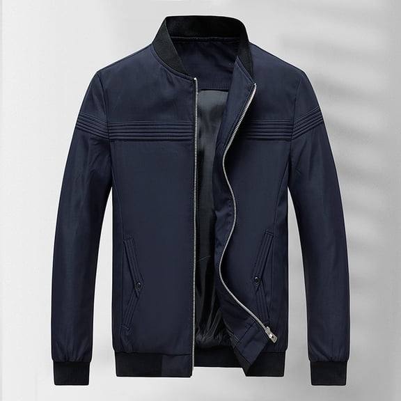 Dwaogom Men's Bomber Jacket Lightweight Casual Spring Fall Windbreaker Zip Up Coat with Pocket