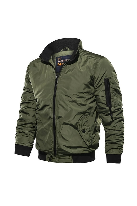 Men's Canvas Cotton Military Casual Field Jacket Outerwear Wind Jacket Zipper Coat