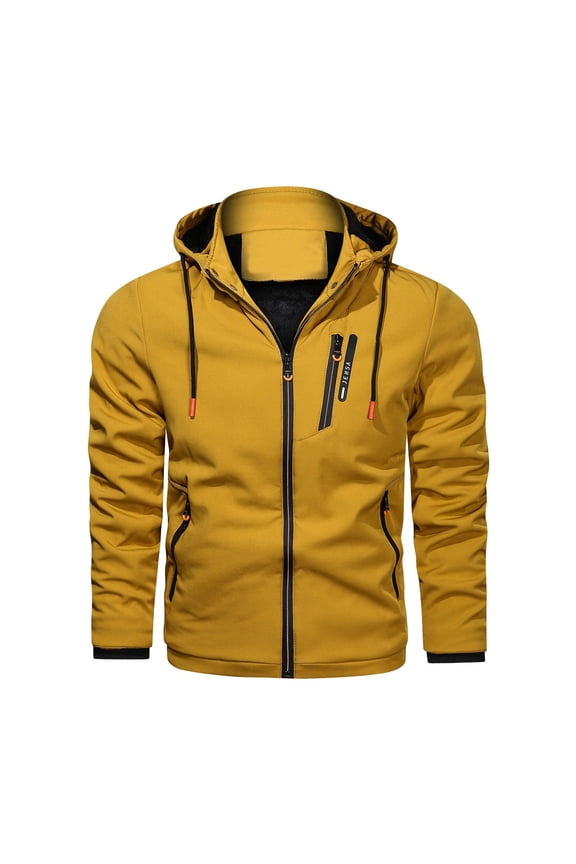 Men's Canvas Cotton Military Casual Field Jacket Outerwear With Removable Hood