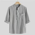 thumbnail image 1 of Dwaogom Men's Cotton Linen Shirt Long Sleeve Hippie Casual Beach T Shirts, 1 of 6