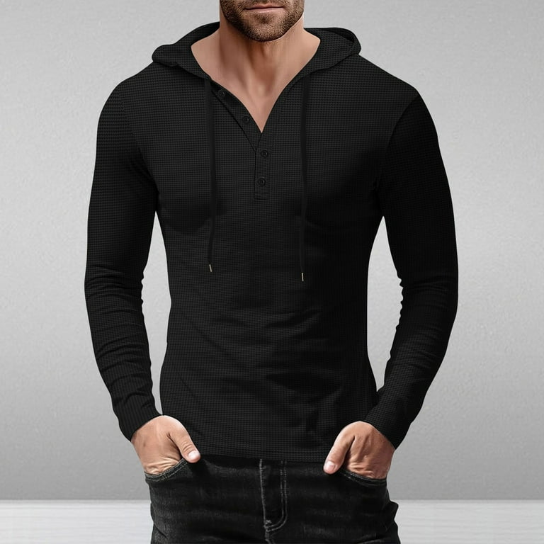 Dwaogom Men's Fashion Casual Sports Slim Loose Hooded Long Sleeve