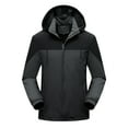 thumbnail image 1 of Dwaogom Men's Fleece Lined Softshell Jacket with Detachable Hood Waterproof Breathable, 1 of 8