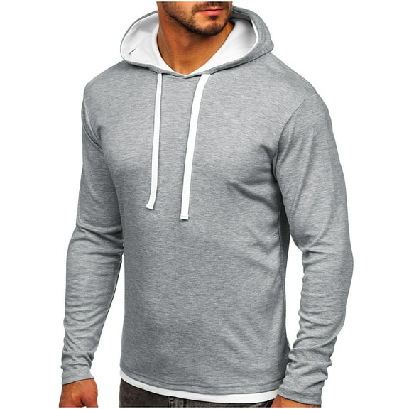 Dwaogom Men's Hooded Sweatshirts Long Sleeve Casual Pullover Hoodie Knit Sweatshirt