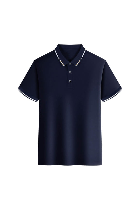 Men's Polo Shirts Short Sleeve Quarter Zipper Turndown Neck Fashion Casual Classic Fit Fashion Summer Shirt