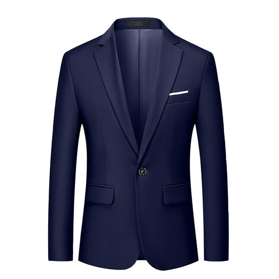 Dwaogom Men's Slim 1-Button Single Breasted Lightweight Blazer Jacket Sport Coat