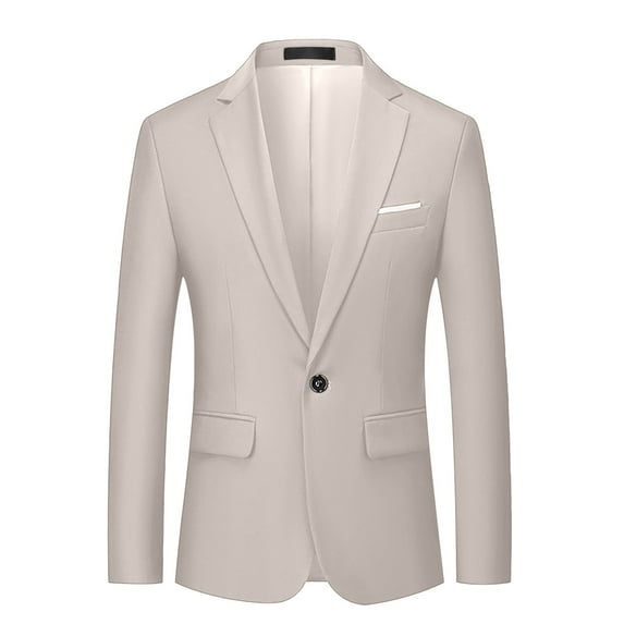 Dwaogom Men's Slim 1-Button Single Breasted Lightweight Blazer Jacket Sport Coat
