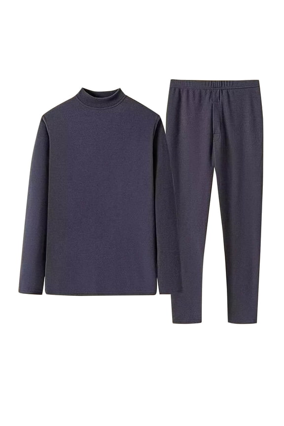 Men's Ultra Soft Thermal Underwear Set Stretchy Thin Modal Cotton Long Johns Top & Bottom Set Men Casual Solid Long Sleeves High Elasticity Keep Warml Underwear Tops And Pants Suit