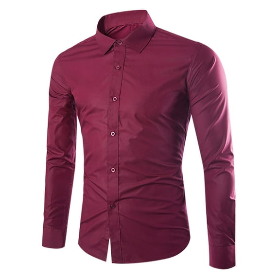 Dwaogom Mens Casual Fashion Button lapel Sleeve Pullover Breathable Shirt Blouse Tops Men Casual Fashion Button lapel Sleeve Pullover Breathable Shirt Blouse Tops
