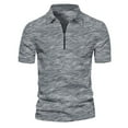 thumbnail image 1 of Dwaogom Mens Knit Polo Shirts Short Sleeve Quarter Zip Polo Casual Collar T Shirts Retro Polo Shirt Classic Golf Shirt, 1 of 3