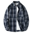 thumbnail image 1 of Dwaogom Mens Shirts Long Sleeve Shirts for Men Casual Button Down Vintage Plaid Pocket Soft Mens Button Up Shirts Long Sleeve Men Casual Turndown Collar Button Plaid Long Sleeved Shirt, 1 of 4