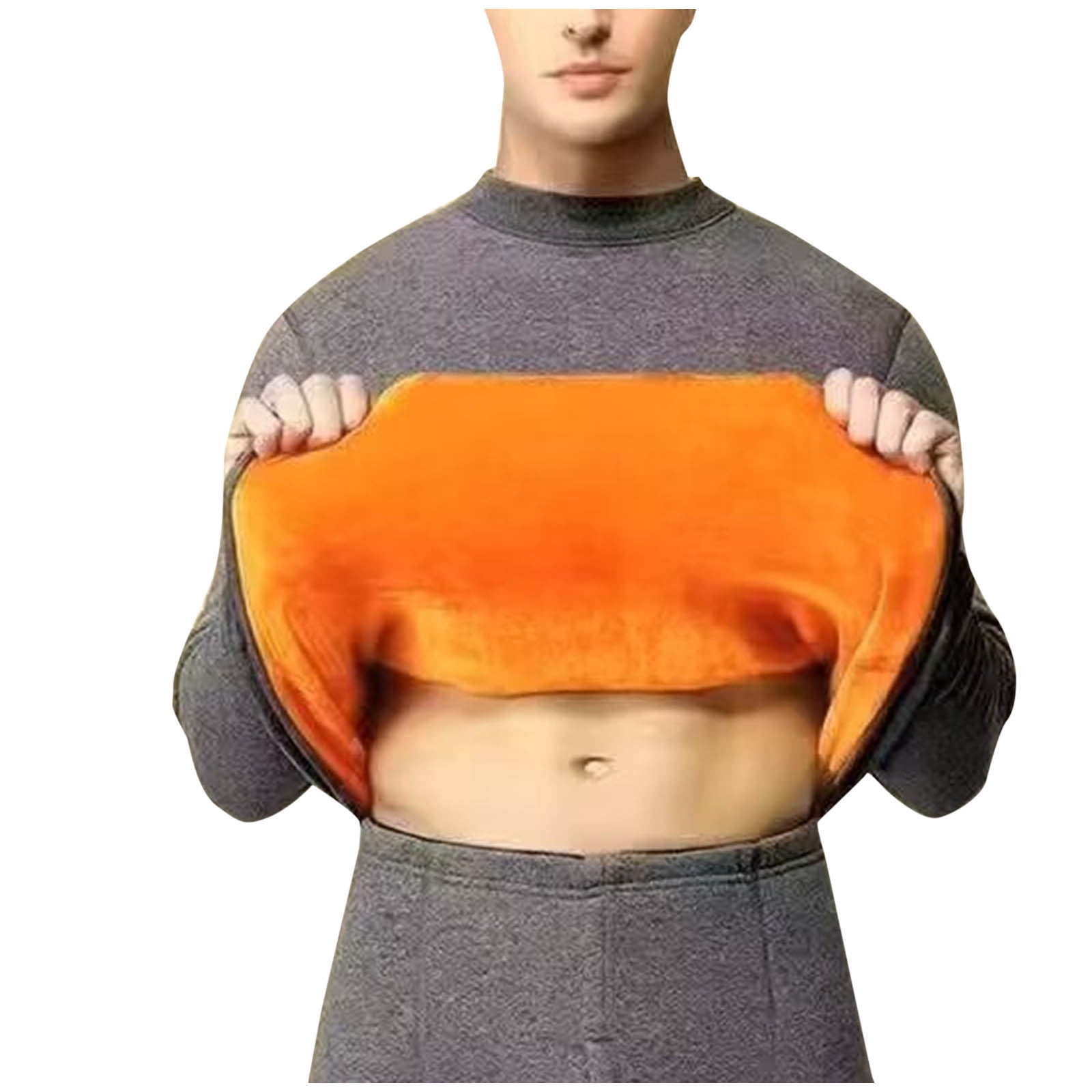 Dwaogom Mens Thermals Long Sleeve Undershirt Warm Fleece Lined Base ...