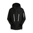 thumbnail image 1 of Dwaogom Rain Jacket for Women Loose Fit Waterproof Lightweight Rain Coat Hiking Windbreaker Jacket Women's Solid Color Windbreaker Jacket Submachine Jacket Long Sleeved Hooded Casual Jacket with Hood, 1 of 2
