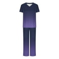 thumbnail image 1 of Dwaogom Spring And Summer Gradient Woman Comfort Short Sleeve Round-Neck T Shirts Top And Pants Set Suit Matching Sets Hoodie Short Set, 1 of 4