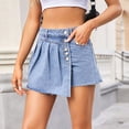 thumbnail image 1 of Dwaogom Spring And Summer New Women's Button Solid Fashion Short Jeans Pants Leggings For Women Set Athletica Leggings With Pockets, 1 of 9