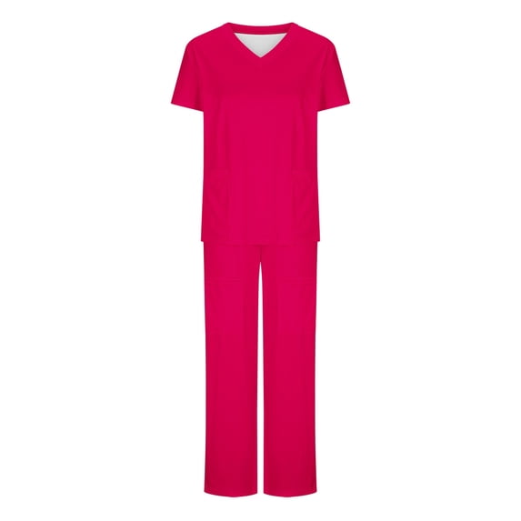Dwaogom Spring And Summer Solid Woman Comfort Short Sleeve V-Neck T Shirts Top And Long Pants Working Set Suit Fleece Long Sleeve Sweatshirts Y2k Clothes