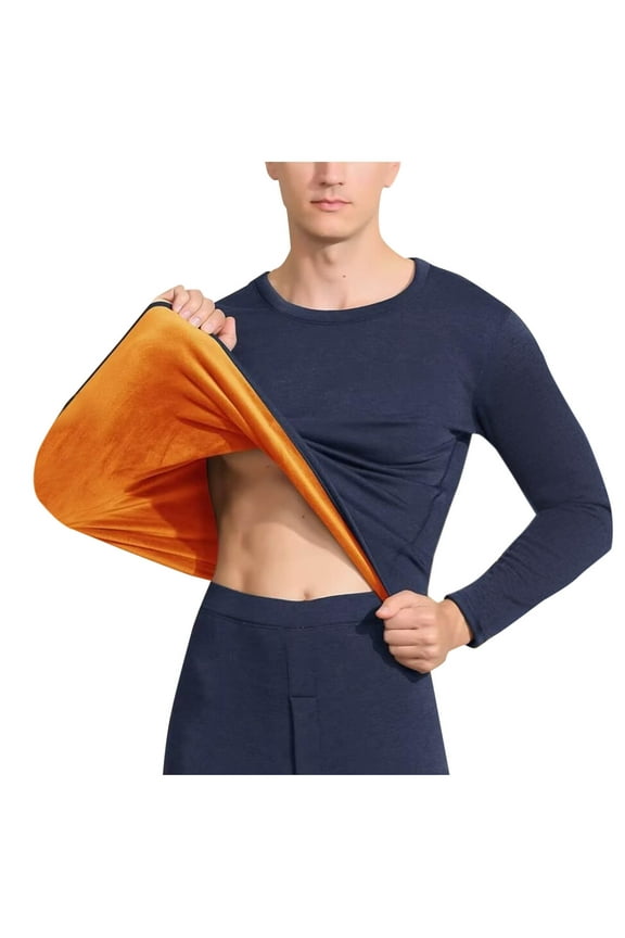 Warm Thermal Underwear Set Mens Base Layer Long Johns Winter Hunting Gear Bottom Leggings Top Men Casual Solid Pullover Long Sleeves High Elasticity Keep Warml Underwear Tops And Pants Suit