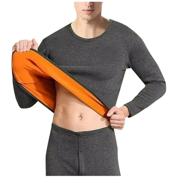 Dwaogom Warm Thermal Underwear Set Mens Base Layer Long Johns Winter Hunting Gear Bottom Leggings Top Men Casual Solid Pullover Long Sleeves High Elasticity Keep Warml Underwear Tops And Pants Suit