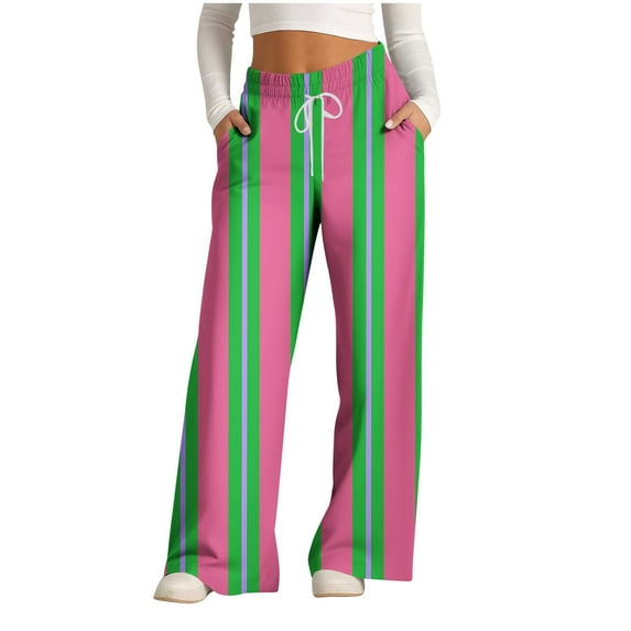 Dwaogom Wide Leg Pants for Women Yoga Pants High Waist Sweatpants with Pockets Stretch Lounge Pants Comfy Workout Fashionable Drawstring Wide Leg Pants