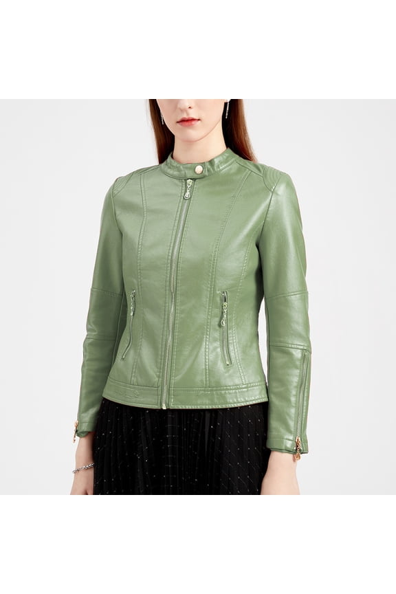 Women Fashion Zipper Leather Tops With Pocket Short Coat Jacket Tweed Blazer Women Women'S Corduroy Shacket Jacket Shirts