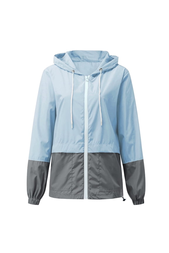 Women Long Sleeve Patchwork Thin Skinsuits Hooded Zipper Casual Sport Coat Tweed Coat Flannel Plaid Shacket Coats With Pockets