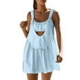 thumbnail image 1 of Dwaogom Women Tennis Dress Sleeveless Workout Mini Dress with Built in Bra and Shorts Cut Out Athletic Outfits, 1 of 8