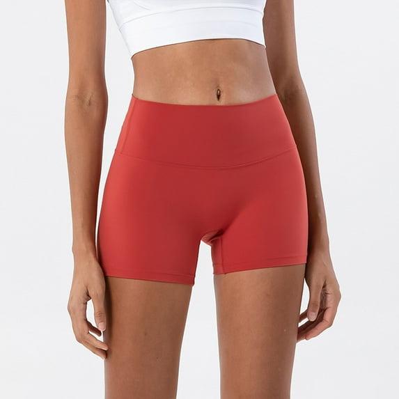 Dwaogom Women Workout Shorts Scrunch Butt Lifting Gym Shorts Seamless Yoga Biker Shorts Solid Color Elastic High Waist Lift The Hip Yoga Shorts Slim Pants