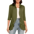 thumbnail image 1 of Dwaogom Women's 3/4 Sleeve Fashion Casual Comfortable Color Cardigan Blouse Tweed Jacket Womens Shacket Jacket, 1 of 6