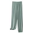 thumbnail image 1 of Dwaogom Women's Casual Daily Solid High Waisted Loose Wide Straight Leg Pants Golf Pants Thermal Leggings For Women, 1 of 4