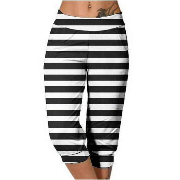Dwaogom Women's Casual Elastic Tie Waist Loose Long Pants Printing With Pocket Capris Relaxed Fit Straight Leg Pant Girls Clothes Size 10 12 Leggings