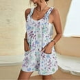 thumbnail image 1 of Dwaogom Women's Casual Suspender Printing Shorts Pocket Jumpsuit Shorts Jean Leggings For Women Petite Mens Dress Pants Regular Fit, 1 of 6