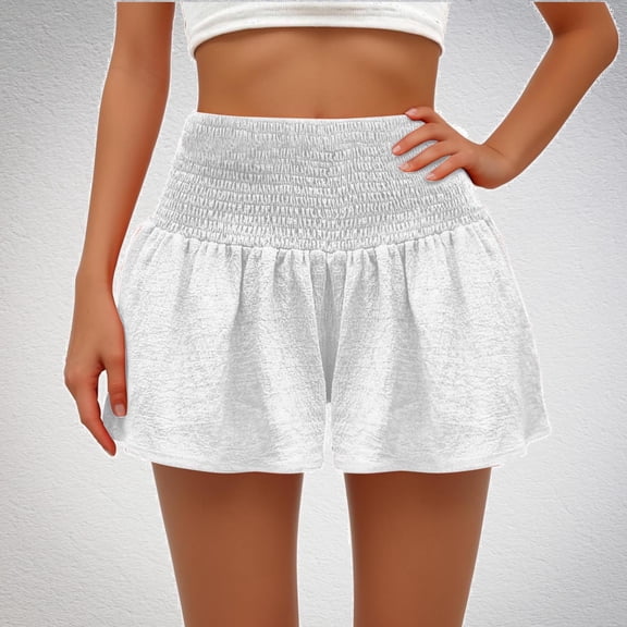 Dwaogom Women’s Elastic Waist Summer Solid Casual Outing Shorts Pants Girls Fleece Lined Leggings Swim Pants Casual Khaki Military Pants