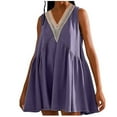 thumbnail image 1 of Dwaogom Women's Fashion Casual Comfort Solid Color Sleeveless V-Neck Dress Plus Size Dress Summer Midi Dresses For Women 2024 White Satin Dress, 1 of 2