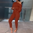 thumbnail image 1 of Dwaogom Women's Fashion Casual Solid Color ShirtsLong Sleeve Round-Neck Blouses Sets Long Sleeve Sweatshirt Jogger Pants Lounge Sets Women's Hoodies 2024 Fall Outfits, 1 of 6