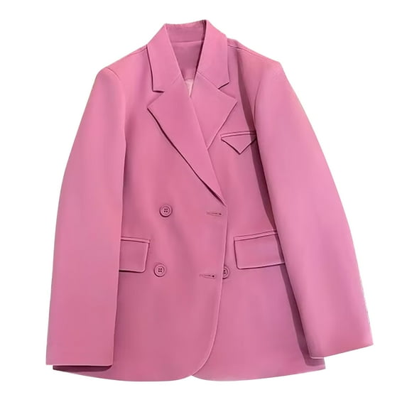 Dwaogom Women's Fashion Long Sleeve Casual Color Versatile Long Open Coat Vinyl Puffer Jacket Casual Loose Fit Tops