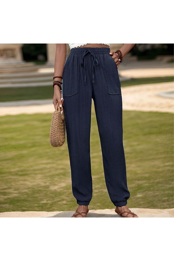 Women's Fashion Mid-Rise Non Stretch Solid Color Casual Pants Compression Leggings Women Unique Imitation Denim