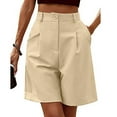 thumbnail image 1 of Dwaogom Women's Fashion Solid Color Button Pocket Five Point Casual Straight Barrel Pants Summer Loose Fit Trousers With Pockets Womenssleep Pants, 1 of 8