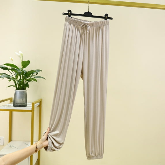 Dwaogom Women's High Waisted Home Thin Casual Pocket Loose Oversized Wide Leg Pants Leggings Girls 90 Degrees Leggings For Women