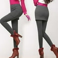 thumbnail image 1 of Dwaogom Women's Knee Length Fleece Lined Leggings with Skirt, Winter Warm Skirted Leggings for Women Zipper Women Winter Tight Plus Velvet Thicken Skirt Pants Stretch Slim Leggings, 1 of 6