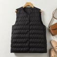 thumbnail image 1 of Dwaogom Women's Light Down Jacket Women's Large Size Slim Short Winter Waistcoat Lnternal Zip Teddy Jacket Women Womens Waffle Knit Shacket, 1 of 9