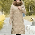 thumbnail image 1 of Dwaogom Women's Mid-length Fall-winter Over Knee Skirt Padded Coat Plus Size Thick Coat Teddy Coat Womens Button Down Shirts Light Jacket, 1 of 7
