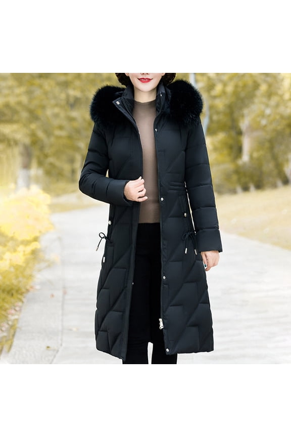 Women's Mid-length Fall-winter Over Knee Skirt Padded Coat Plus Size Thick Coat Teddy Coat Womens Womens Shacket Jacket