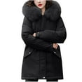thumbnail image 1 of Dwaogom Women's Puffer Coat Plus Size Winter Jacket Warm Hooded Thicken Padded Bubble Outerwear Fashion Women's Casual Comfortable Long Sleeve Button Pocket Zipper Blouse Top Coat Parkas, 1 of 3